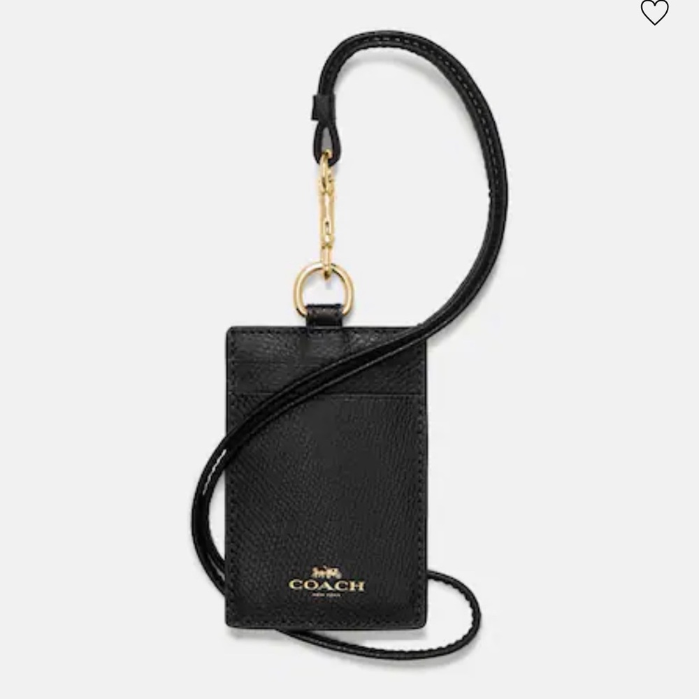 Coach lanyard-black leather